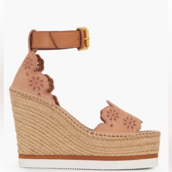 See By Chloe Shoes - See by Chloé | Glyn Wedge Espadrille in Cipria Size 7